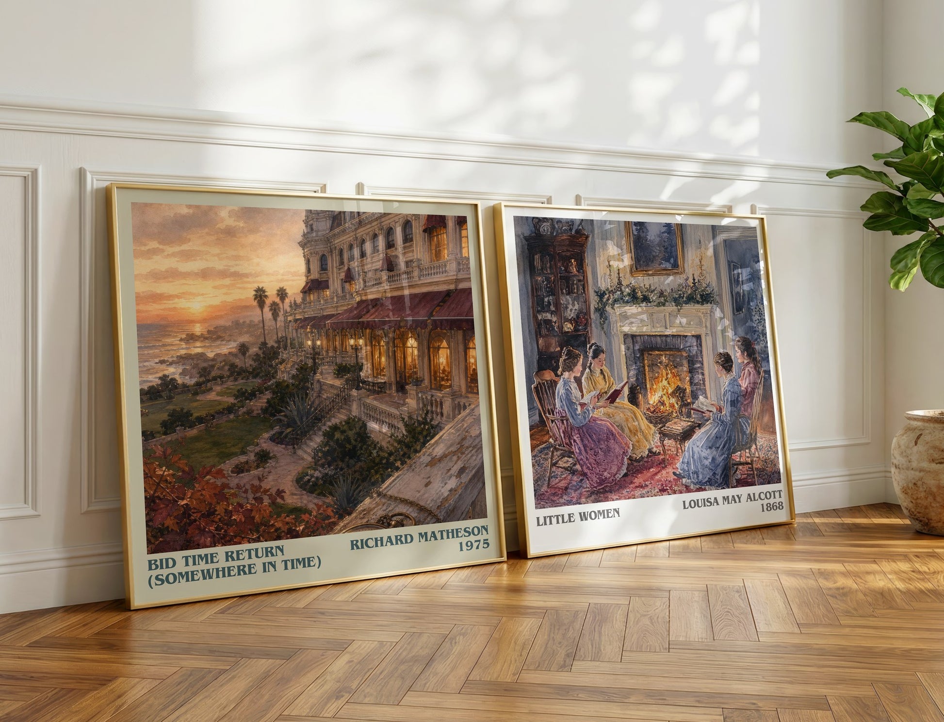 Bid Time Return (Somewhere In Time) literary print on bookshelf – Richard Matheson fan gift