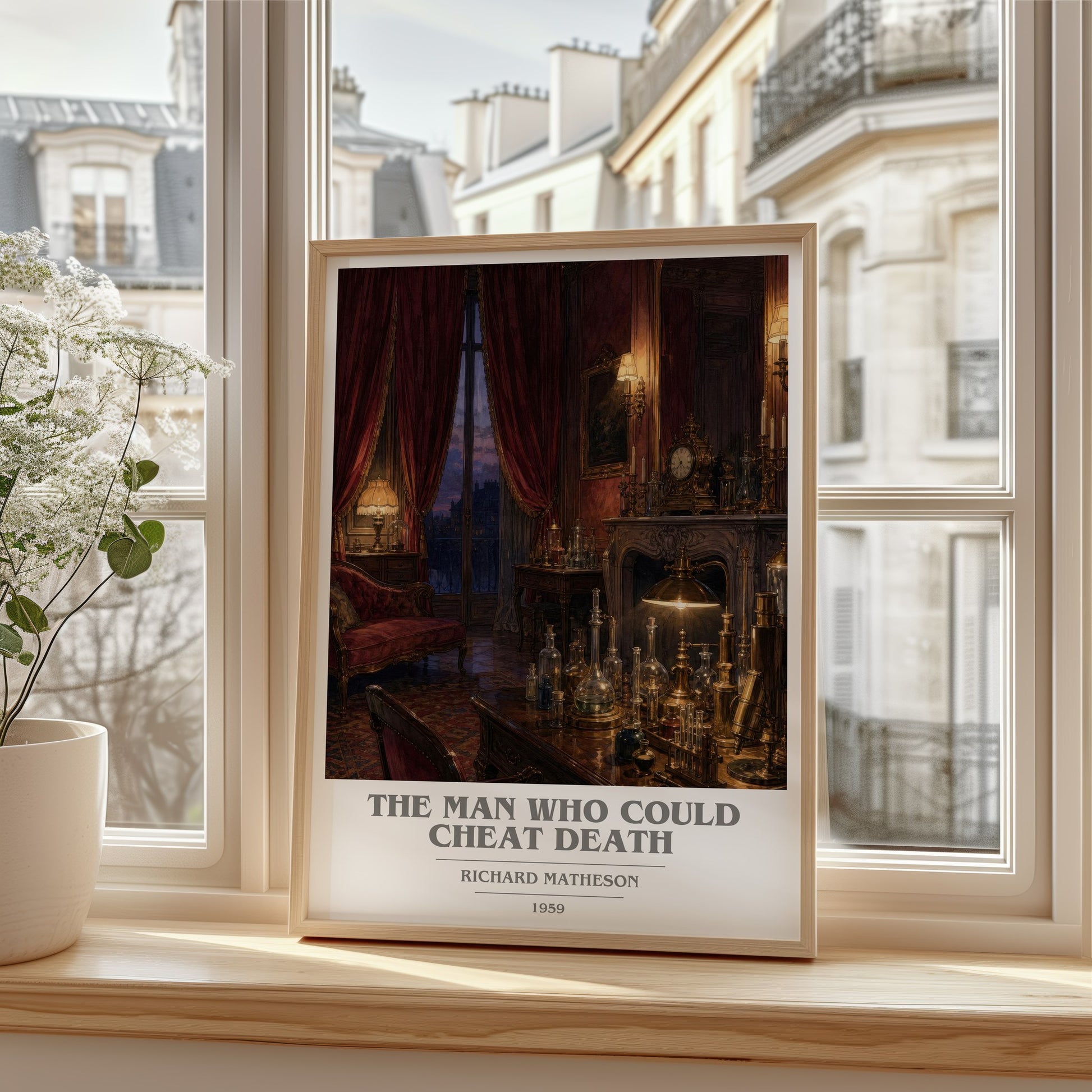 The Man Who Could Cheat Death book cover poster colour and style options – Richard Matheson book art