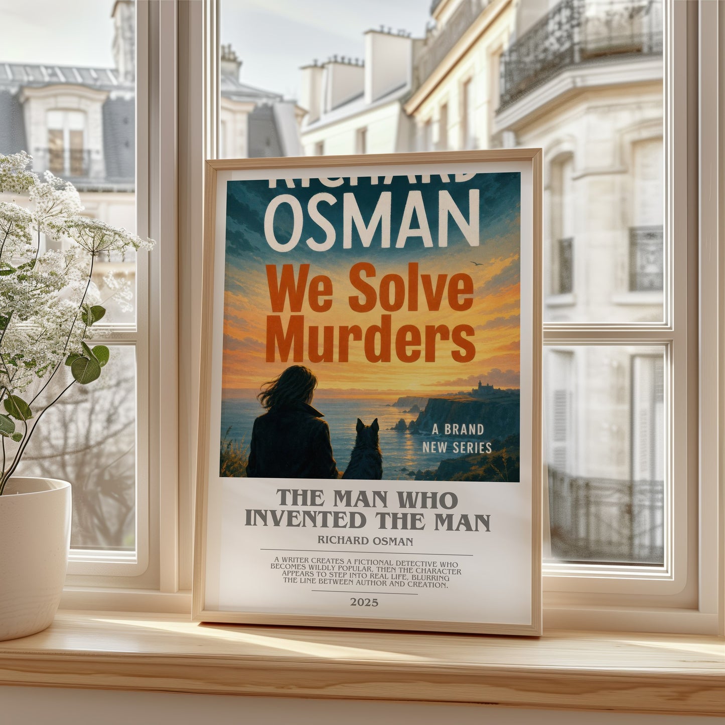 The Man Who Invented The Man bookish poster colour and style options – Richard Osman book art