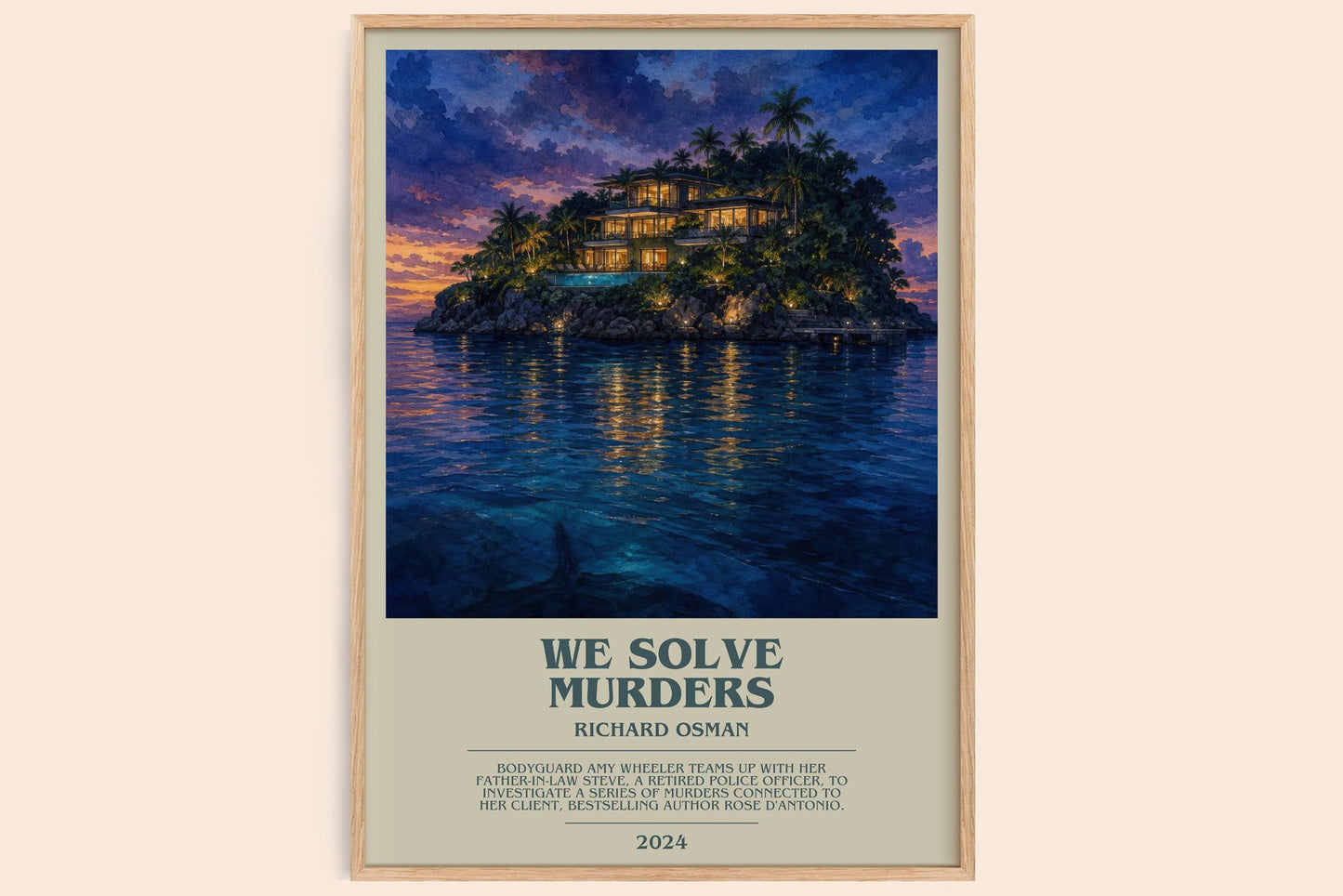We Solve Murders bookish book poster by Richard Osman – framed literary art print