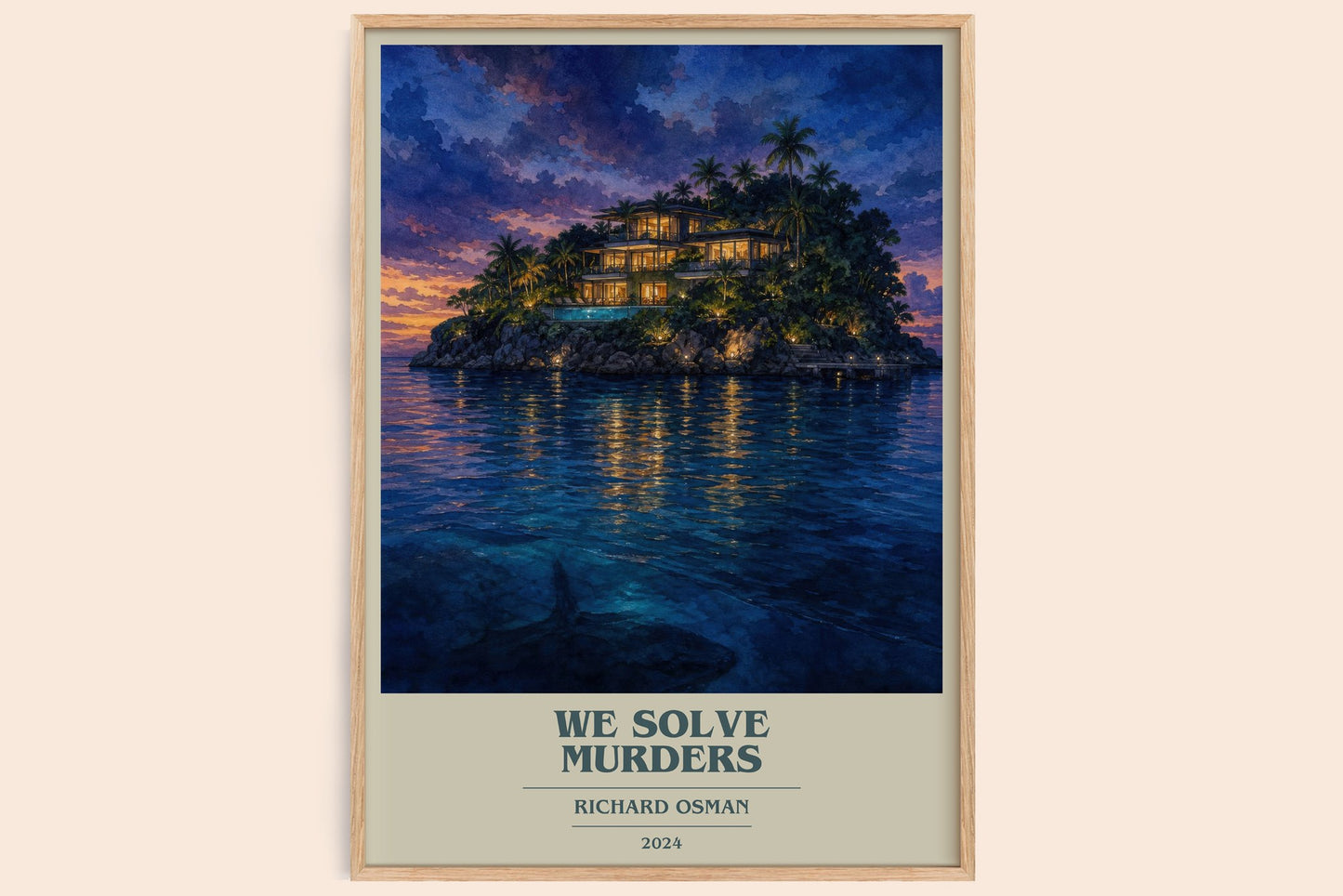 We Solve Murders book cover book poster by Richard Osman – framed literary art print