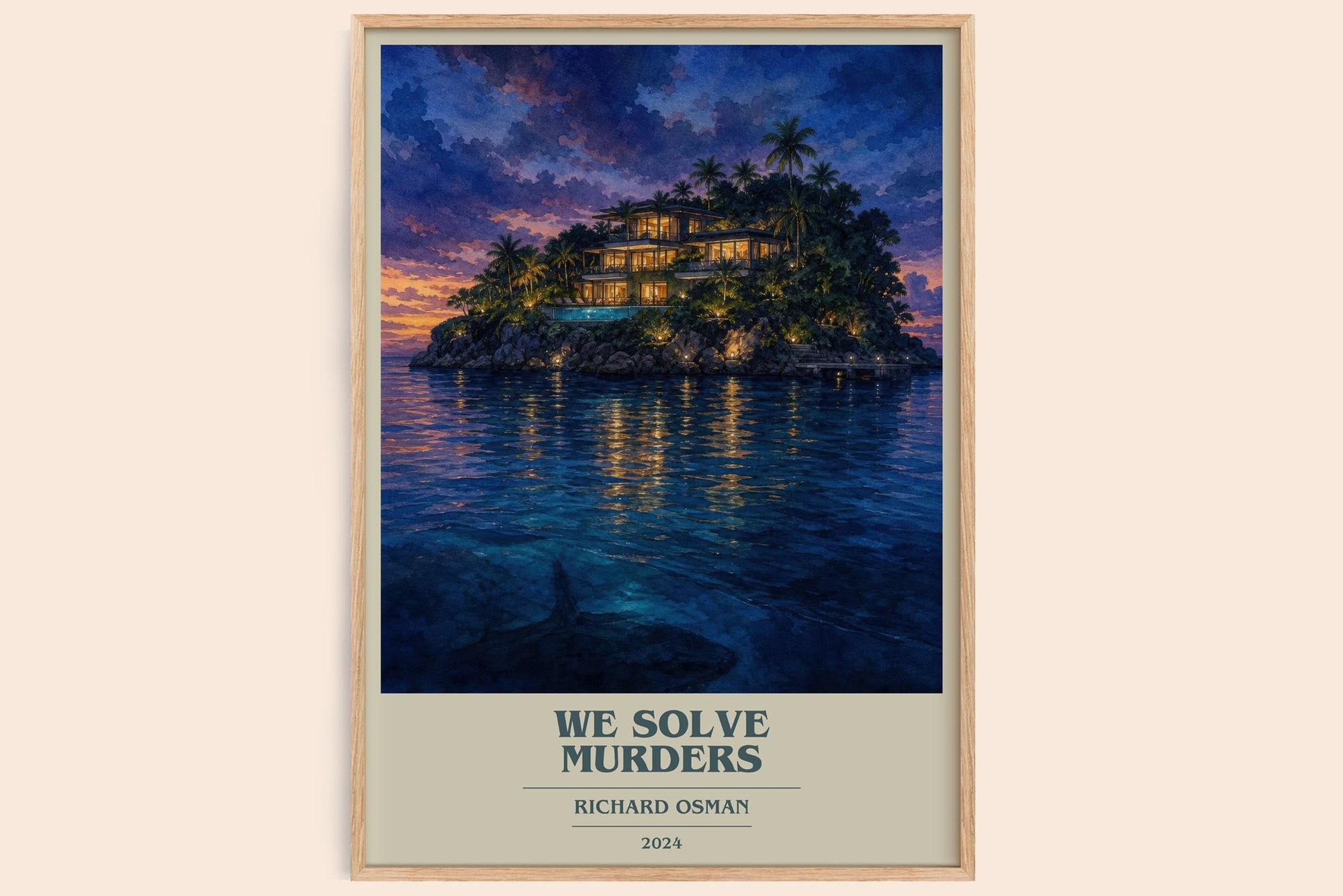 We Solve Murders book cover book poster by Richard Osman – framed literary art print