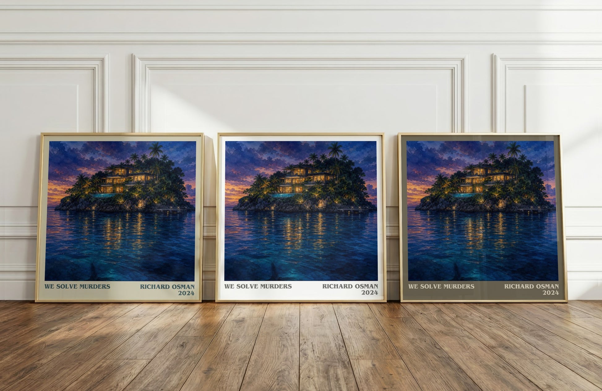 We Solve Murders literary art print colour and style options – Richard Osman book art