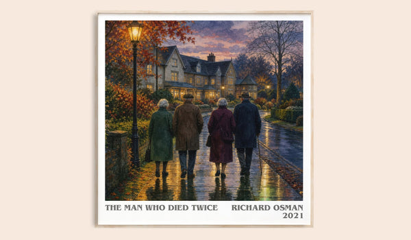 The Man Who Died Twice literary book poster by Richard Osman – framed literary art print