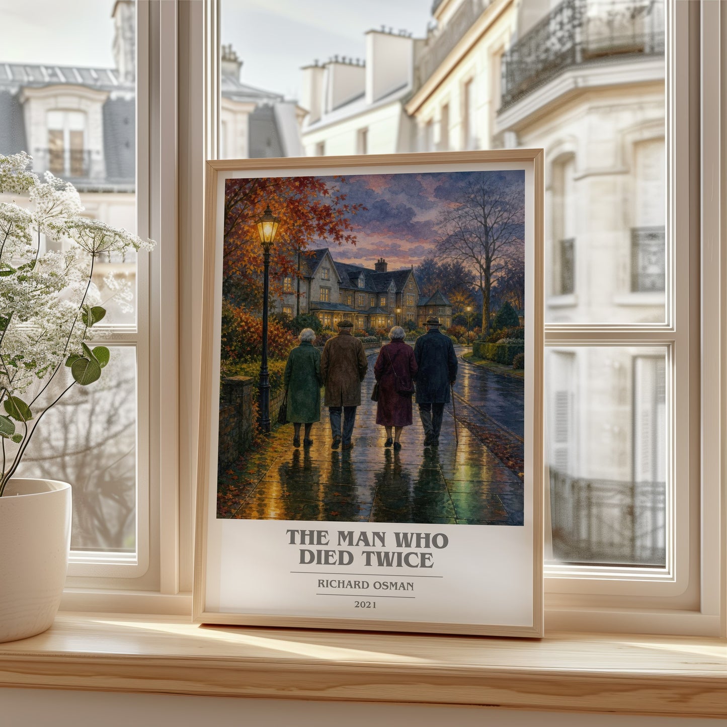 The Man Who Died Twice book cover poster colour and style options – Richard Osman book art