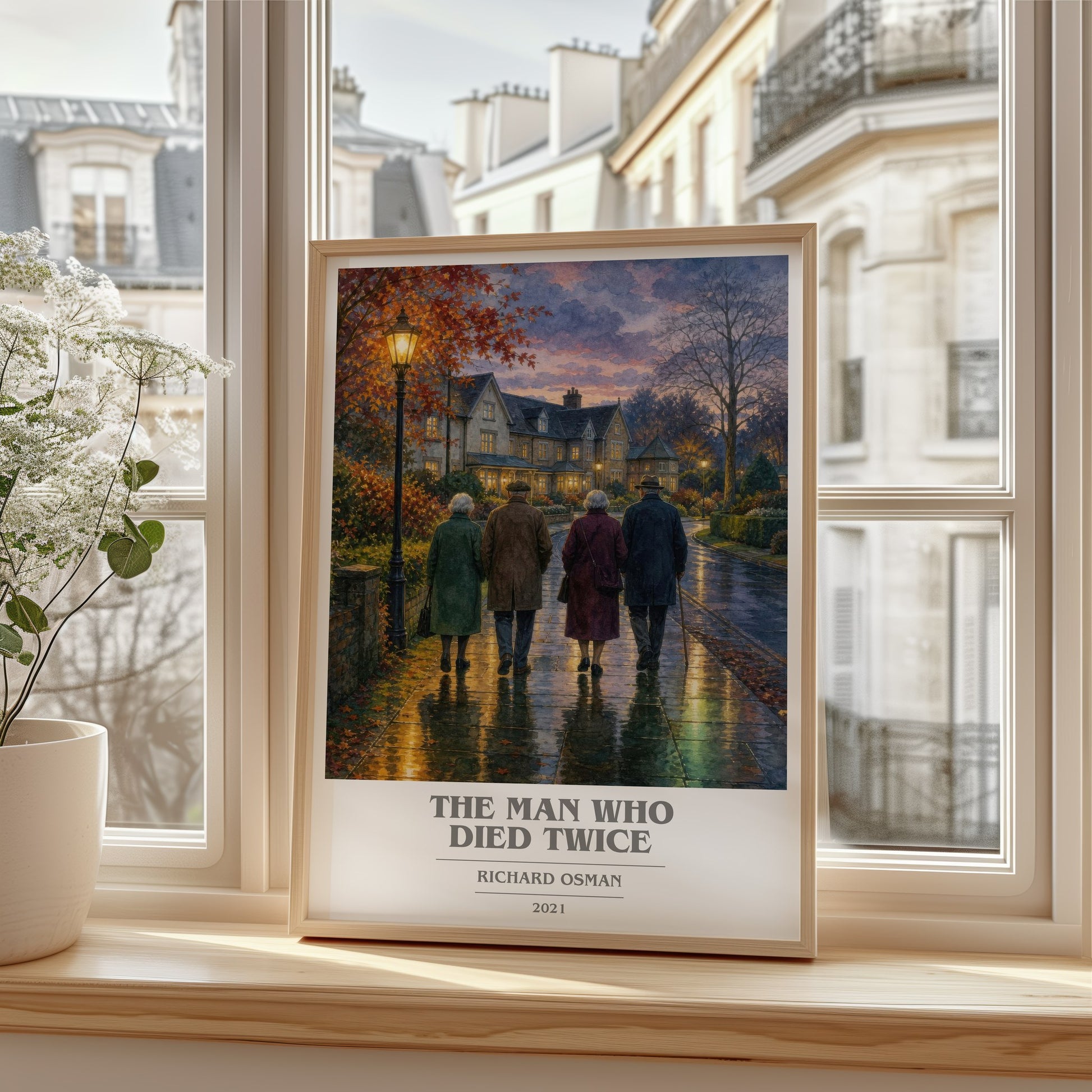The Man Who Died Twice book cover poster colour and style options – Richard Osman book art