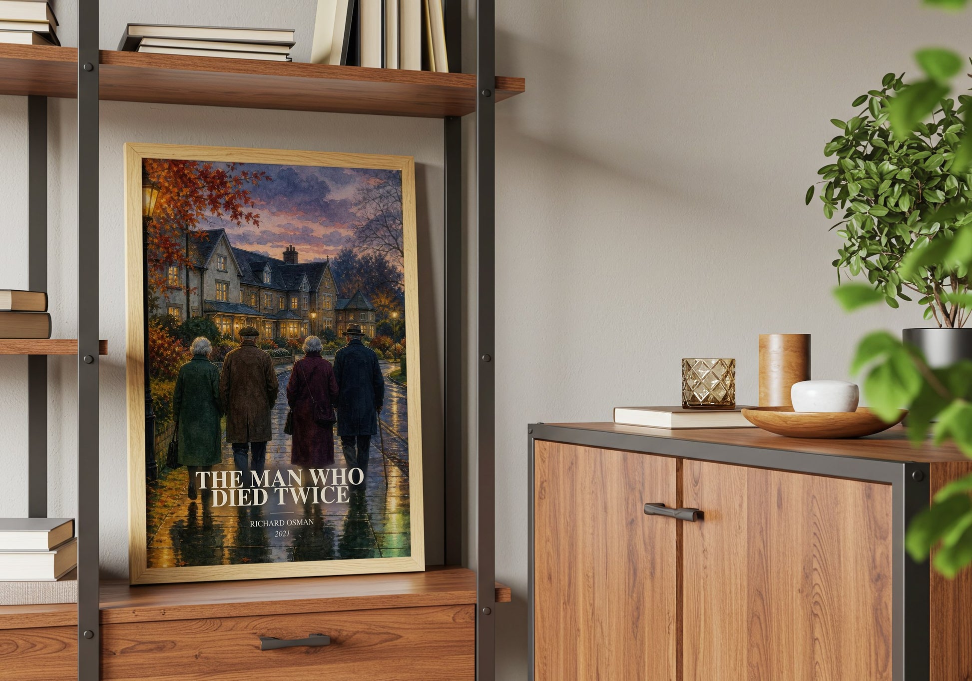 The Man Who Died Twice book watercolour illustration paper finish options – matte satin gloss