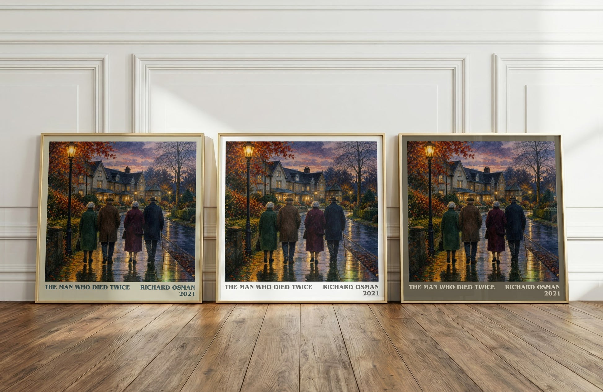 The Man Who Died Twice literary art print colour and style options – Richard Osman book art