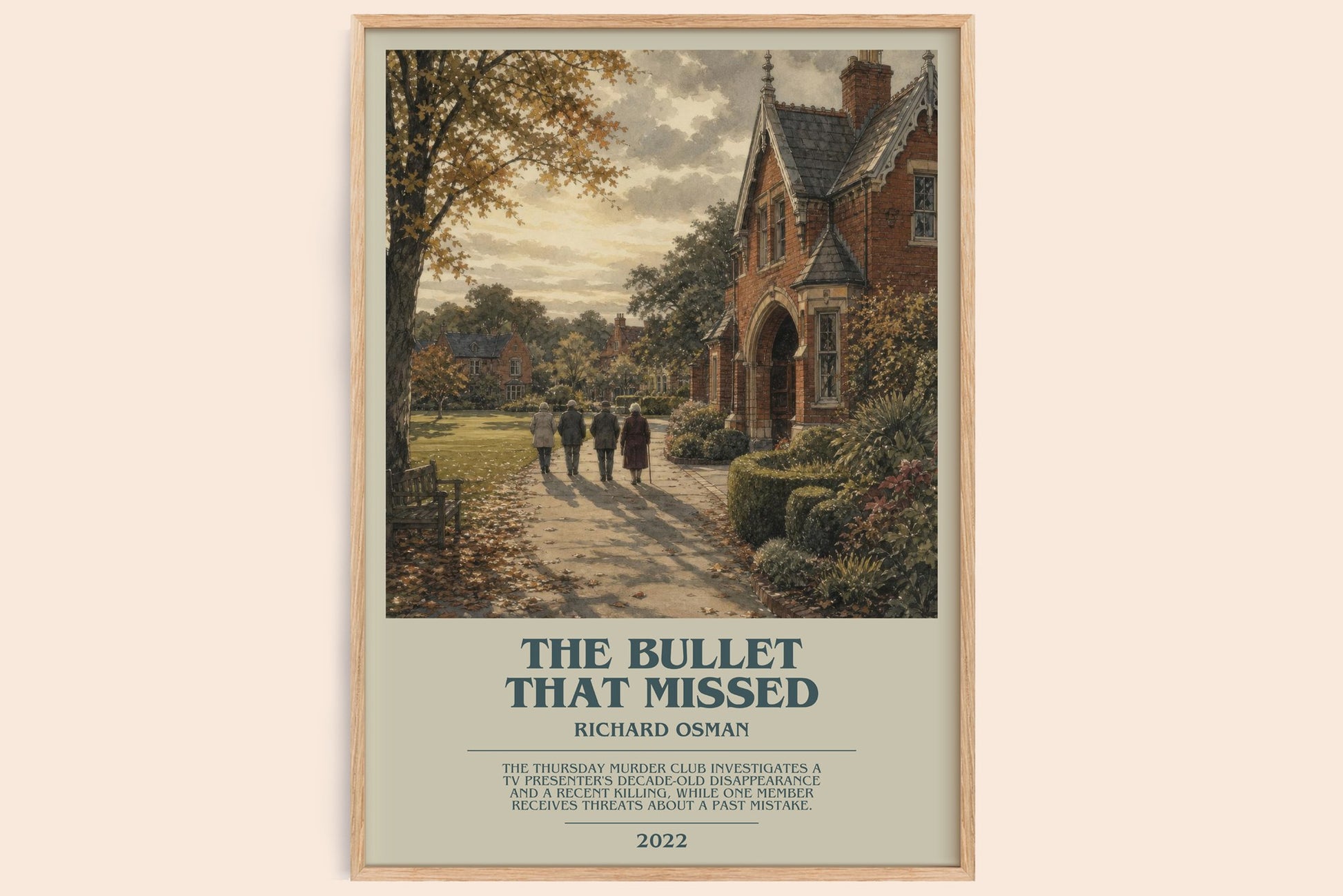 The Bullet That Missed bookish book poster by Richard Osman – framed literary art print