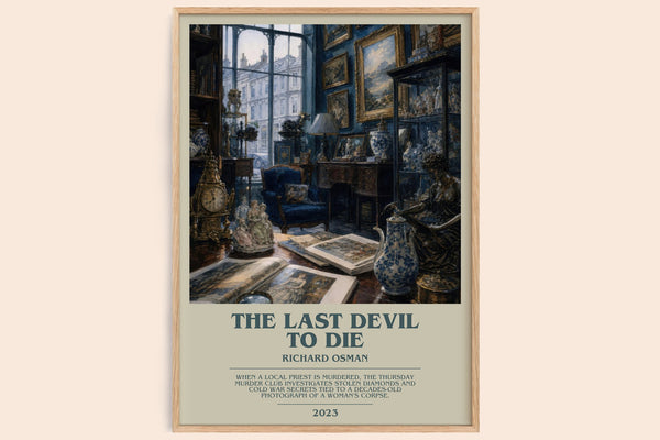 The Last Devil To Die bookish book poster by Richard Osman – framed literary art print