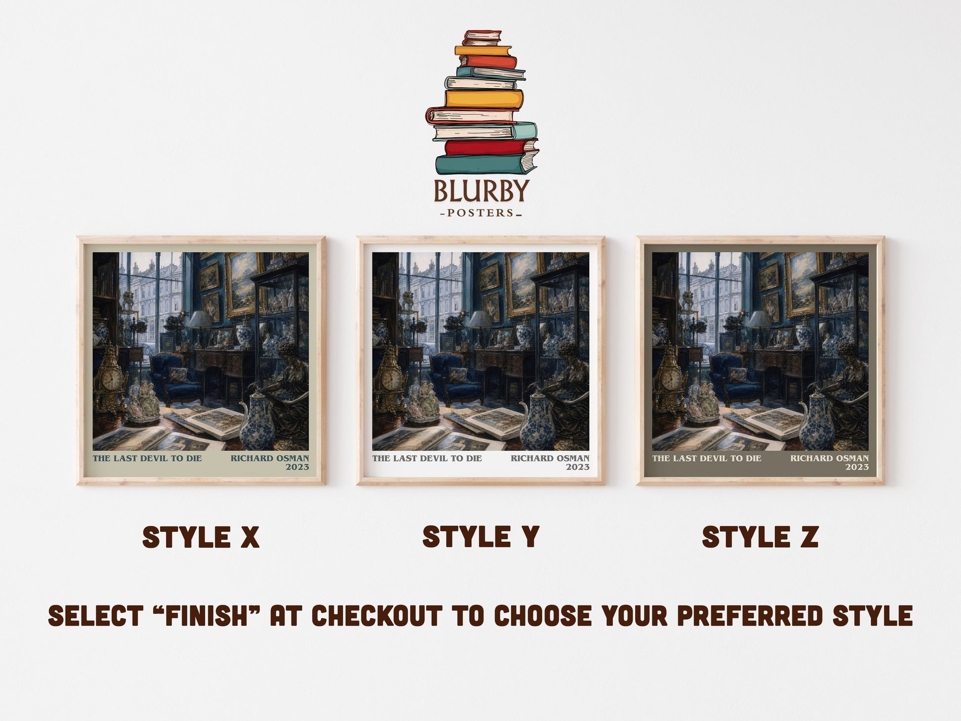 The Last Devil To Die literary print in frame leaning in hallway – mystery wall art