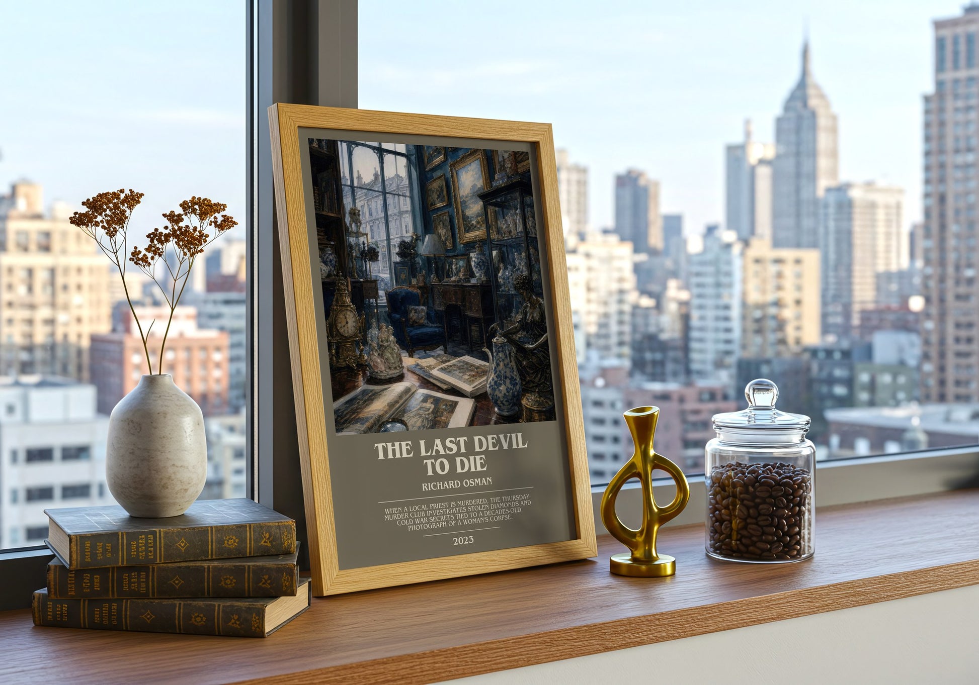 The Last Devil To Die bookish print framed by window – literary home decor