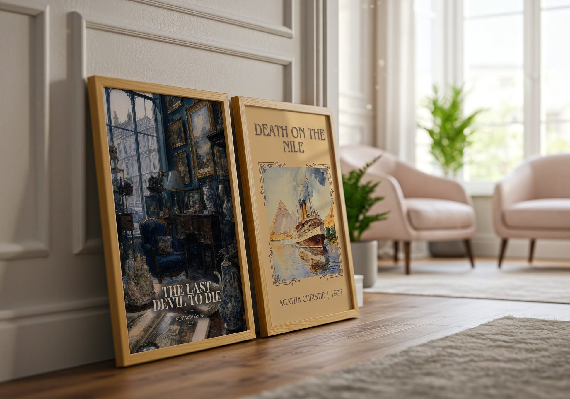 The Last Devil To Die watercolour print framed by window – literary home decor