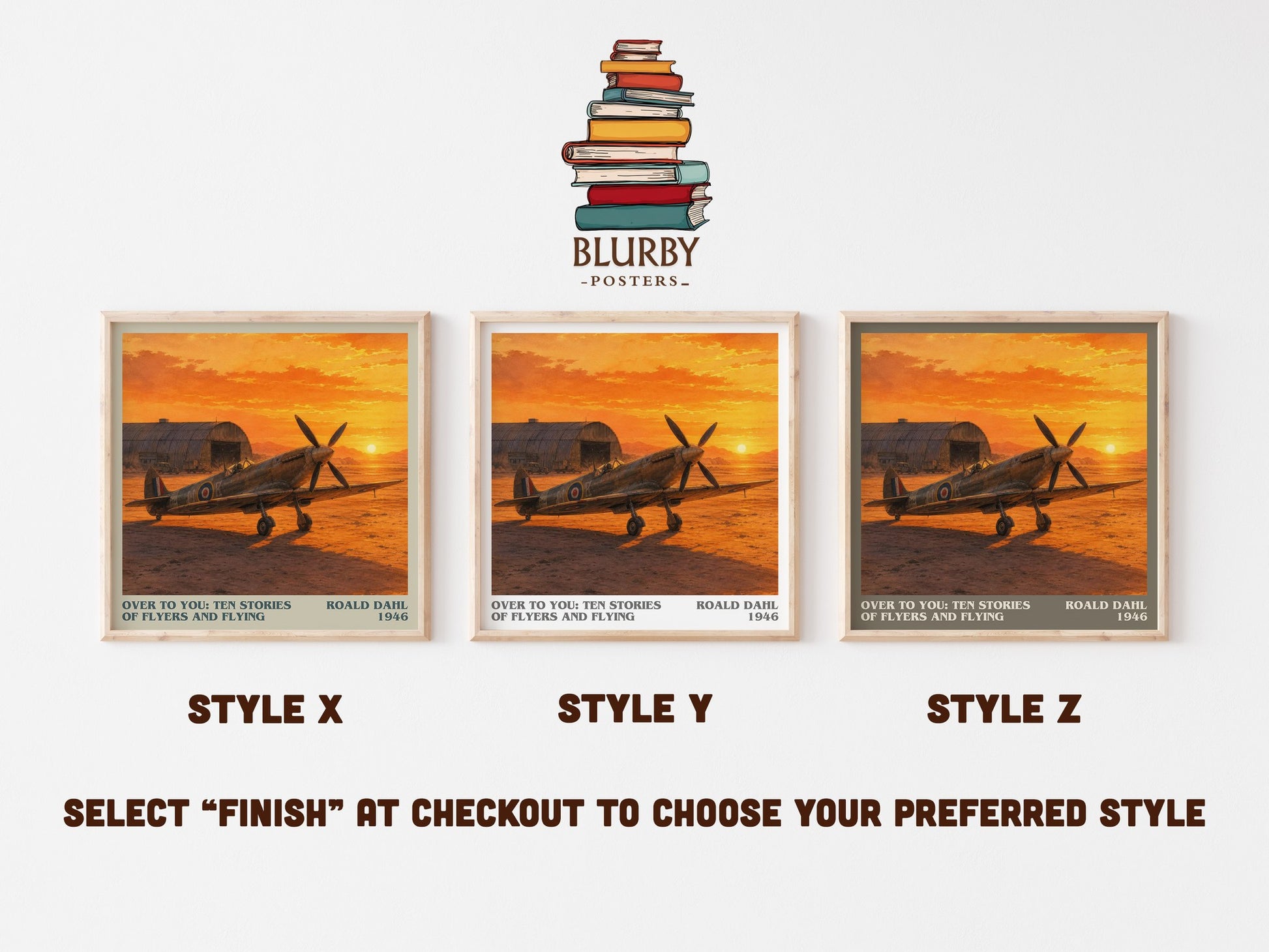 Over To You: Ten Stories Of Flyers And Flying literary print in frame leaning in hallway – historical fiction wall art