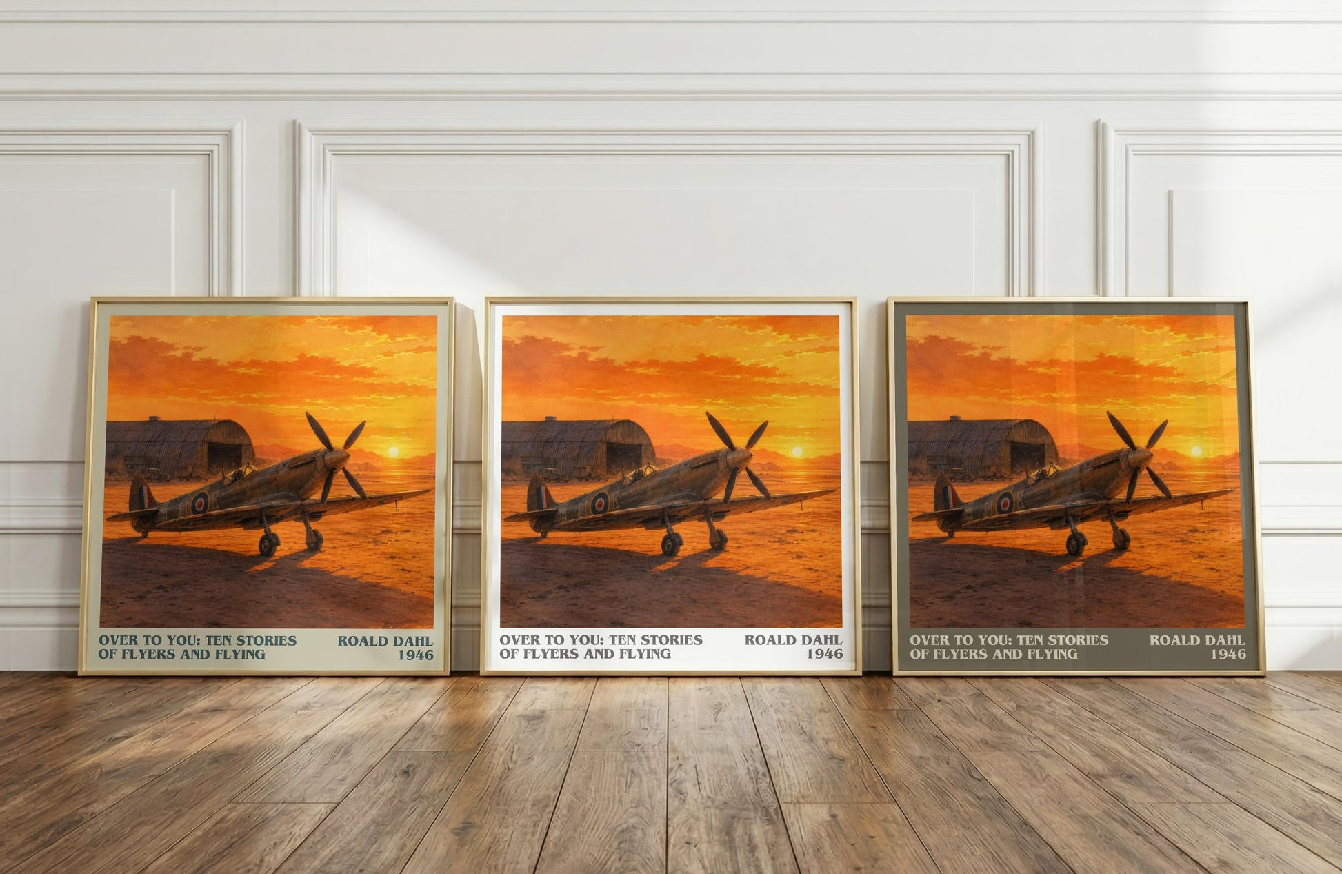 Over To You: Ten Stories Of Flyers And Flying literary art print colour and style options – Roald Dahl book art