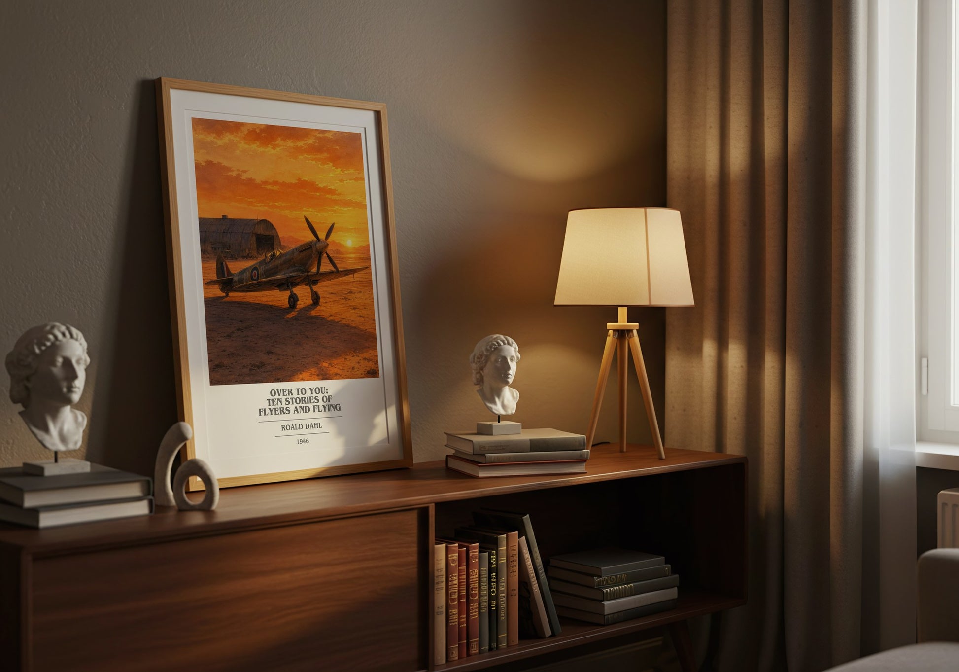 Over To You: Ten Stories Of Flyers And Flying book cover book poster framed on wall – historical fiction wall art
