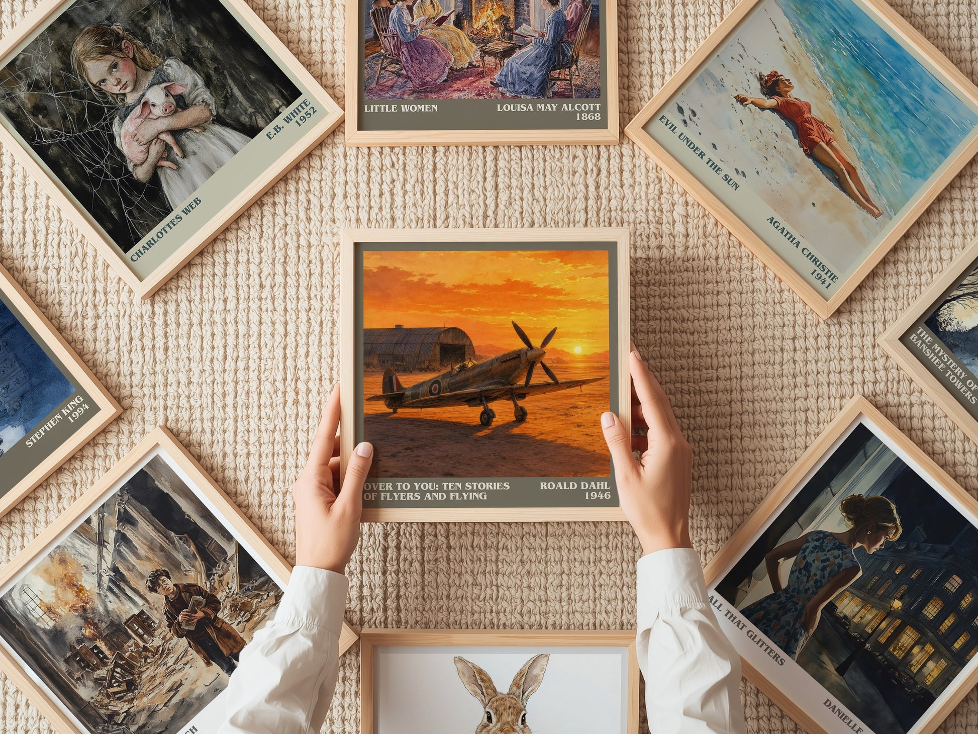 Over To You: Ten Stories Of Flyers And Flying literary book poster framed on wall – historical fiction wall art