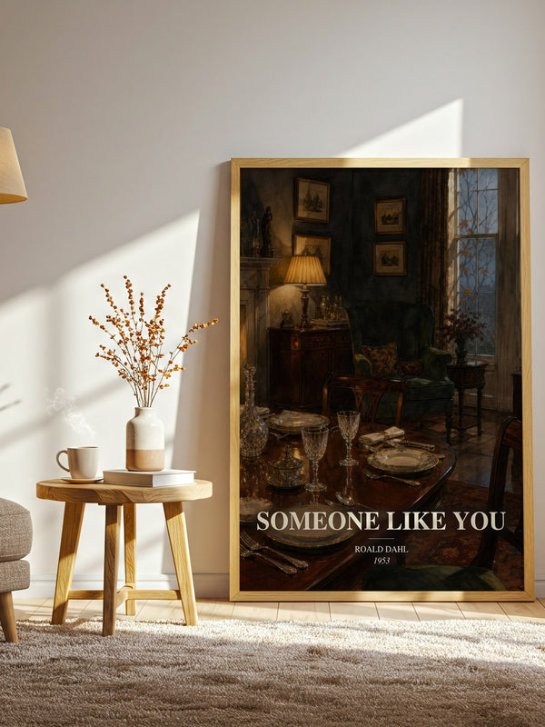 Someone Like You watercolour print in frame leaning in hallway – classic literature wall art