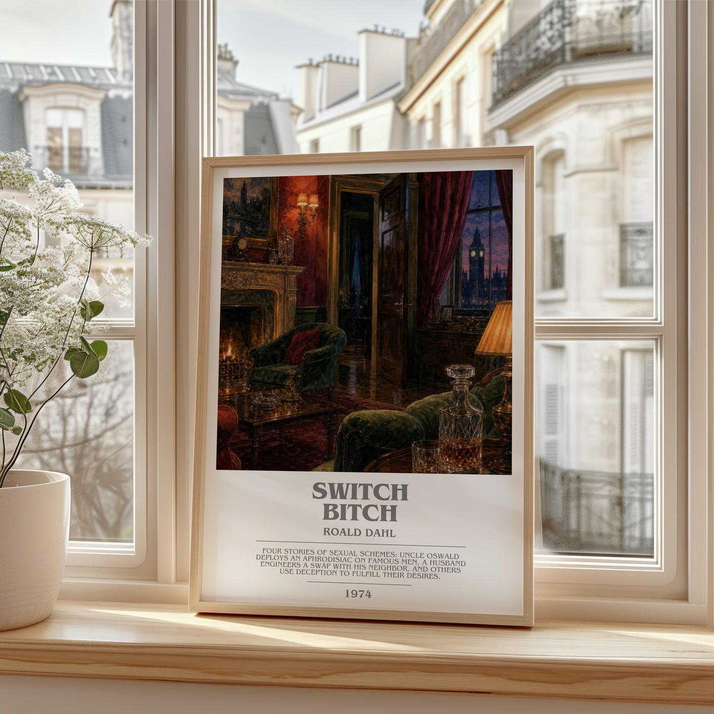 Switch Bitch bookish poster colour and style options – Roald Dahl book art