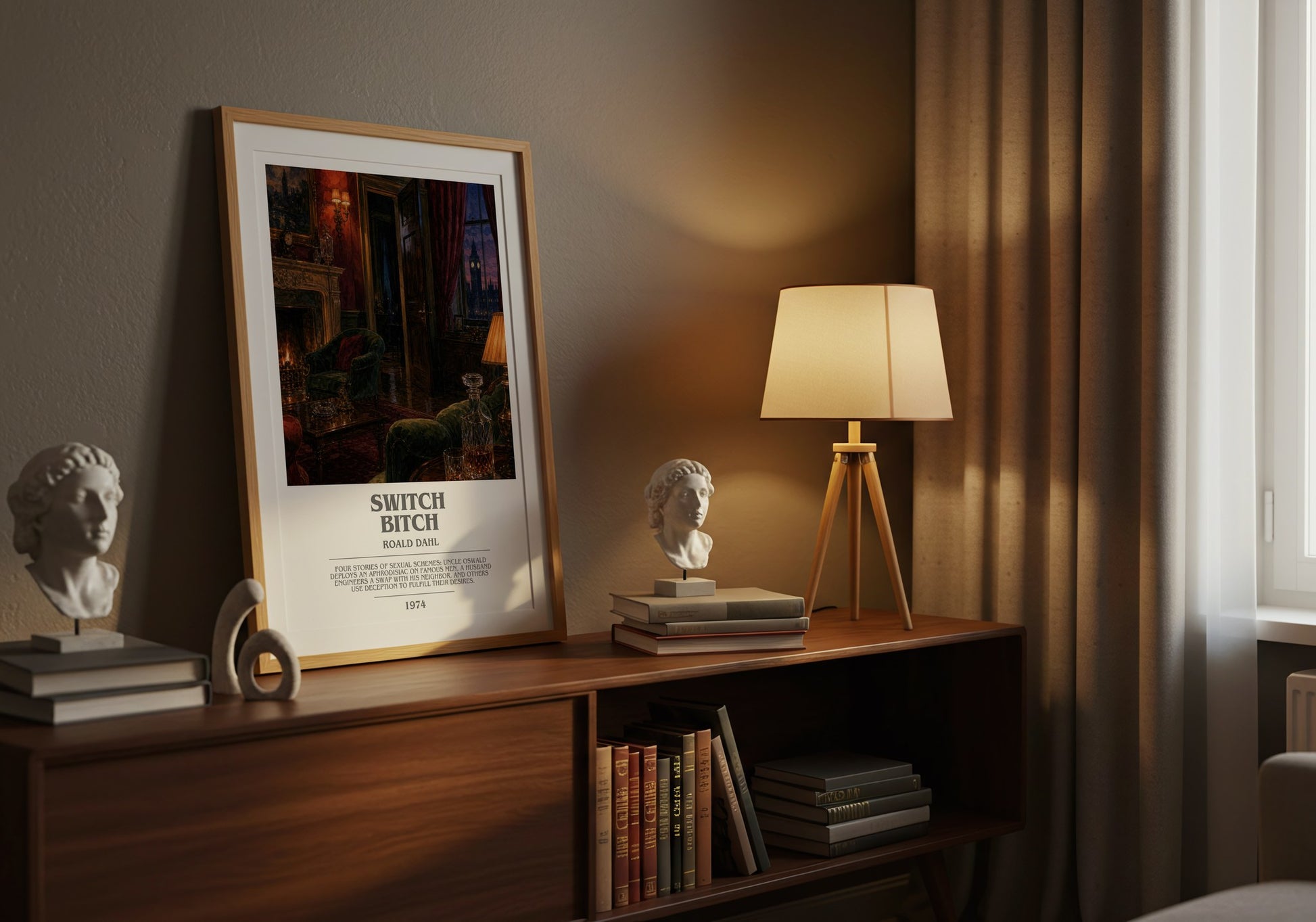 Switch Bitch bookish book poster framed on wall – literary fiction wall art