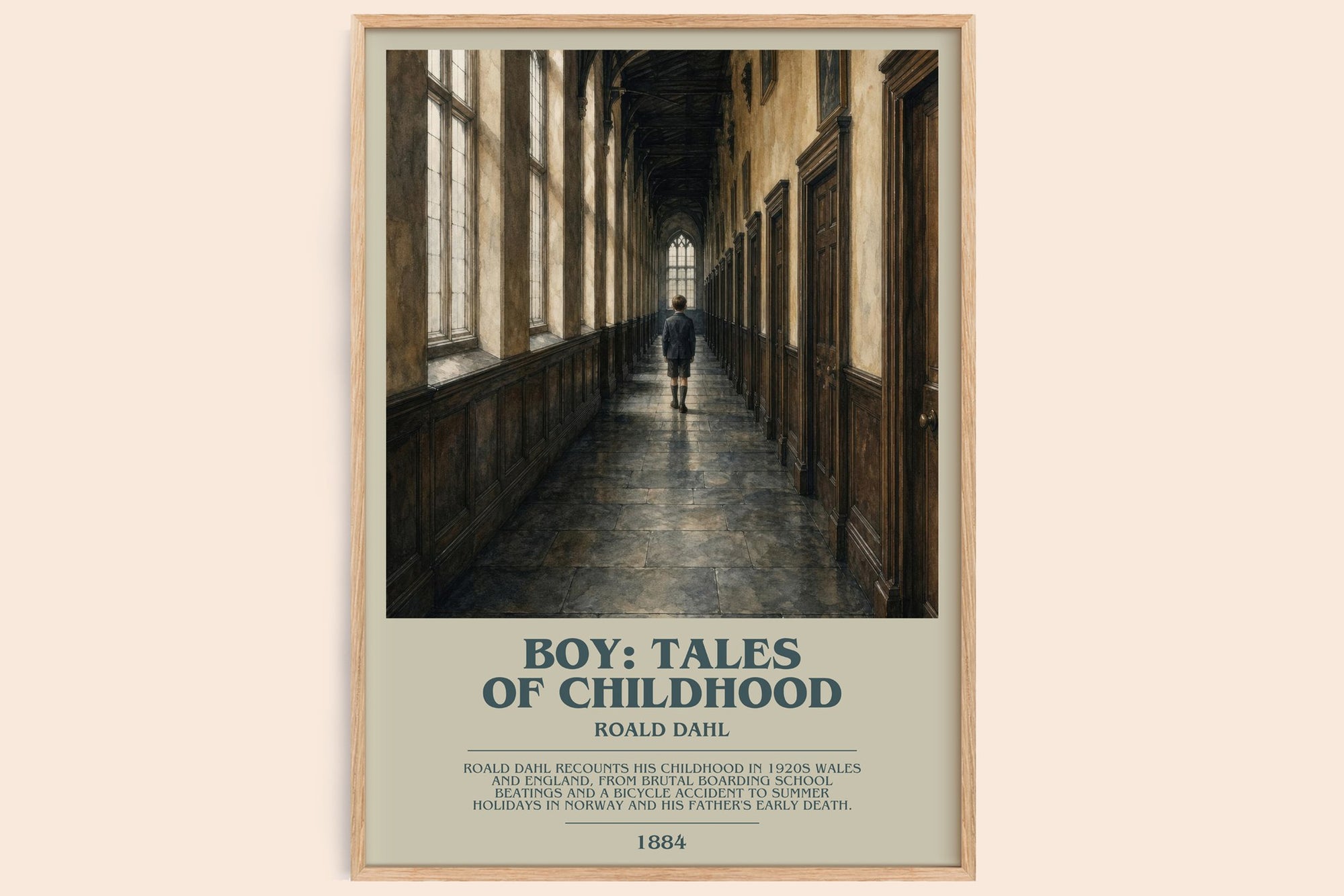 Boy: Tales Of Childhood bookish book poster by Roald Dahl – framed literary art print