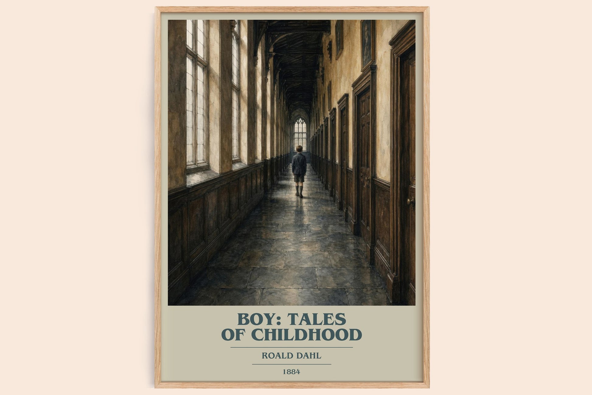 Boy: Tales Of Childhood book cover book poster by Roald Dahl – framed literary art print