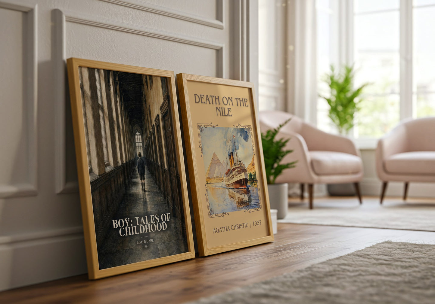 Boy: Tales Of Childhood watercolour print framed by window – literary home decor