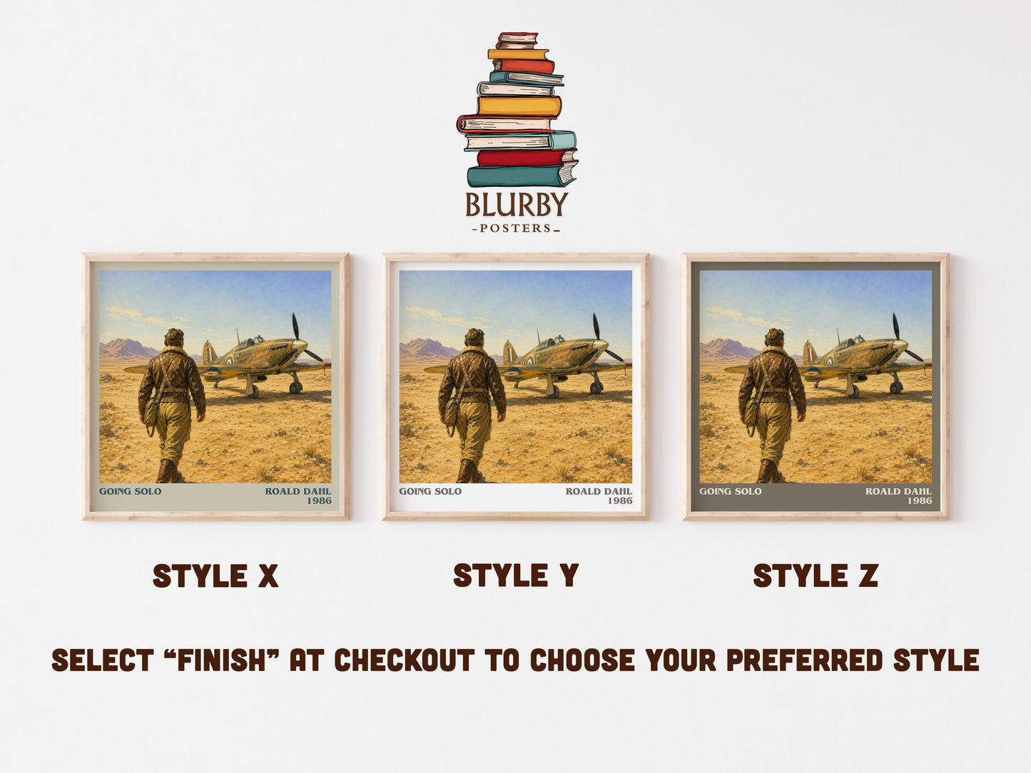 Going Solo literary print in frame leaning in hallway – memoir wall art