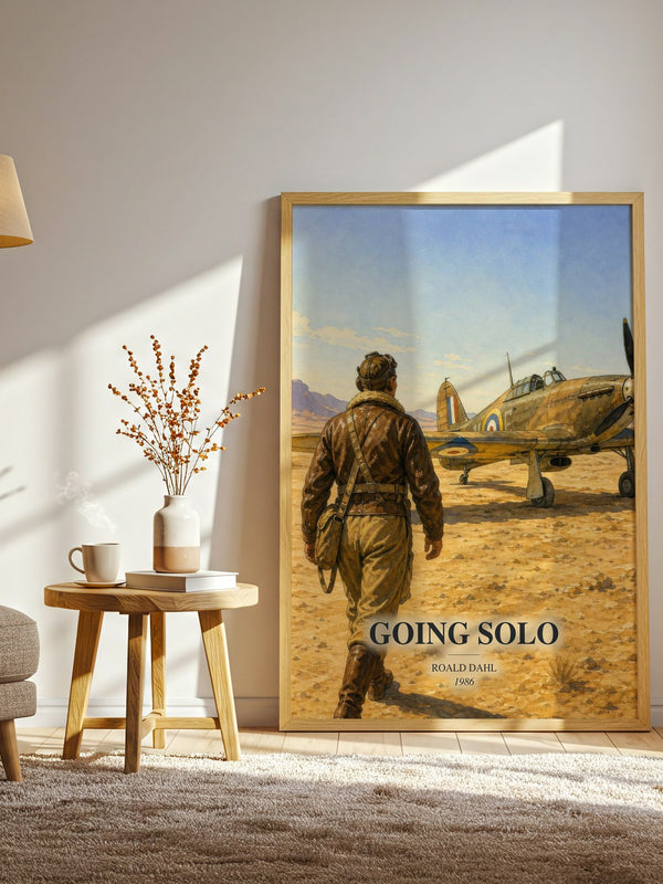 Going Solo watercolour print in frame leaning in hallway – memoir wall art