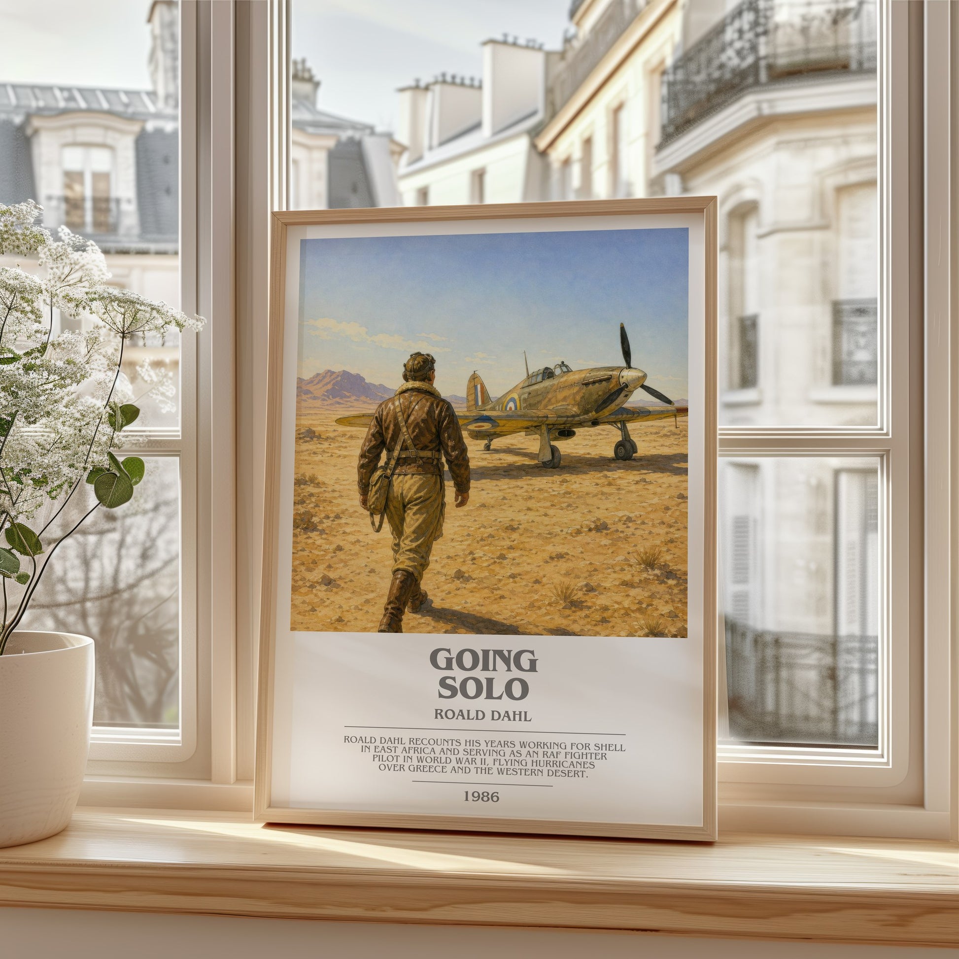 Going Solo bookish poster colour and style options – Roald Dahl book art