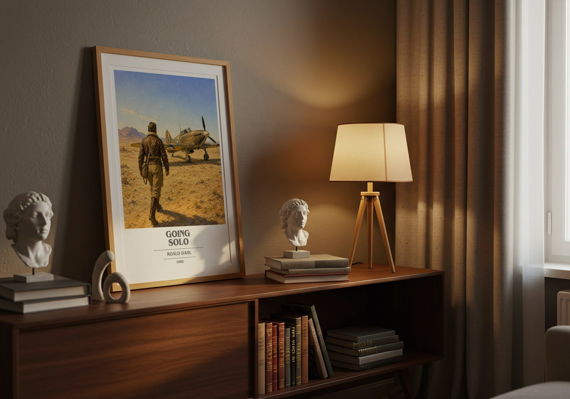 Going Solo book cover book poster framed on wall – memoir wall art
