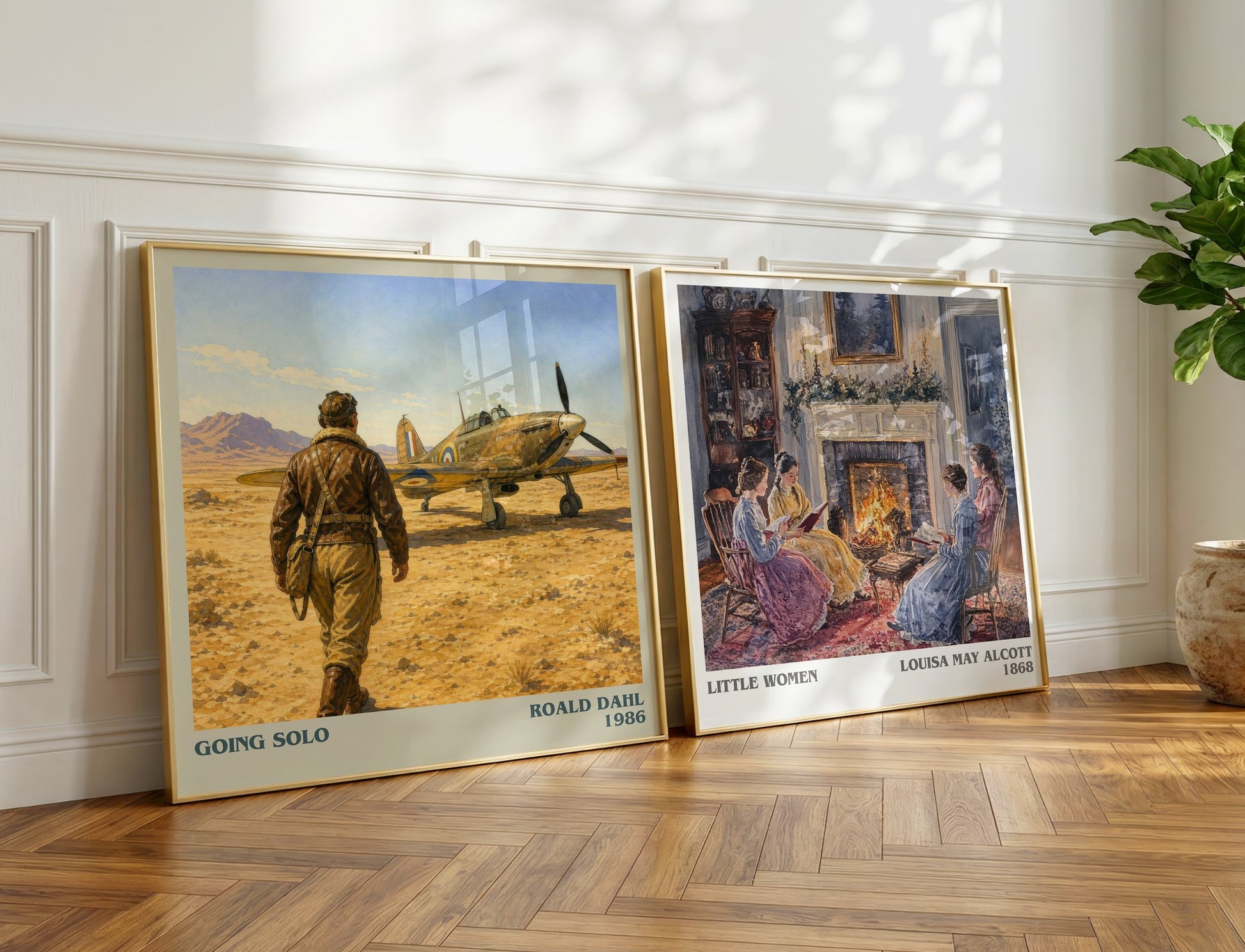 Going Solo literary print on bookshelf – Roald Dahl fan gift