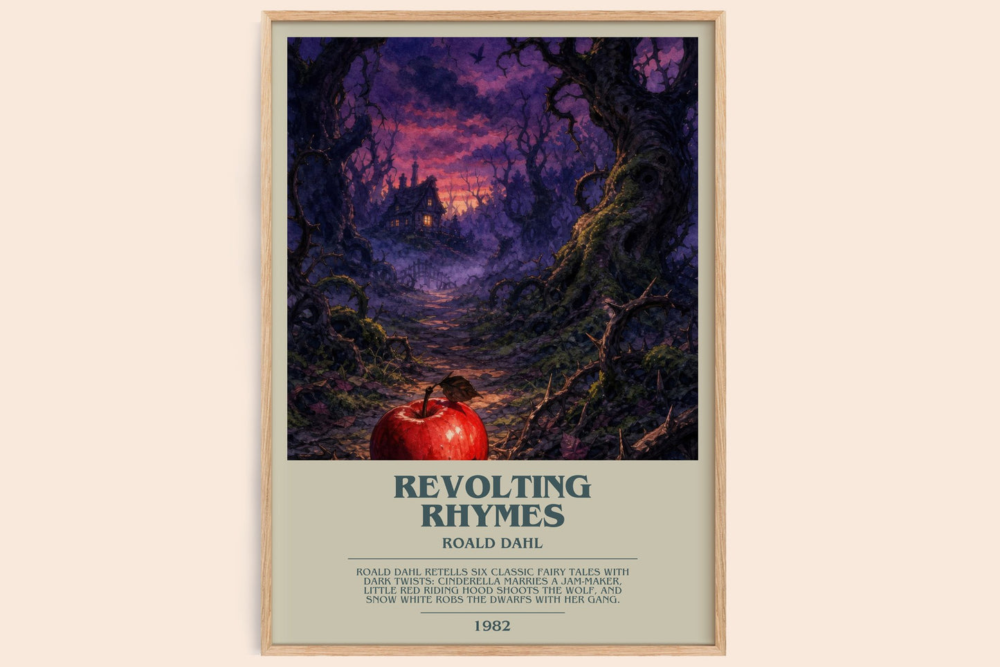 Revolting Rhymes bookish book poster by Roald Dahl – framed literary art print