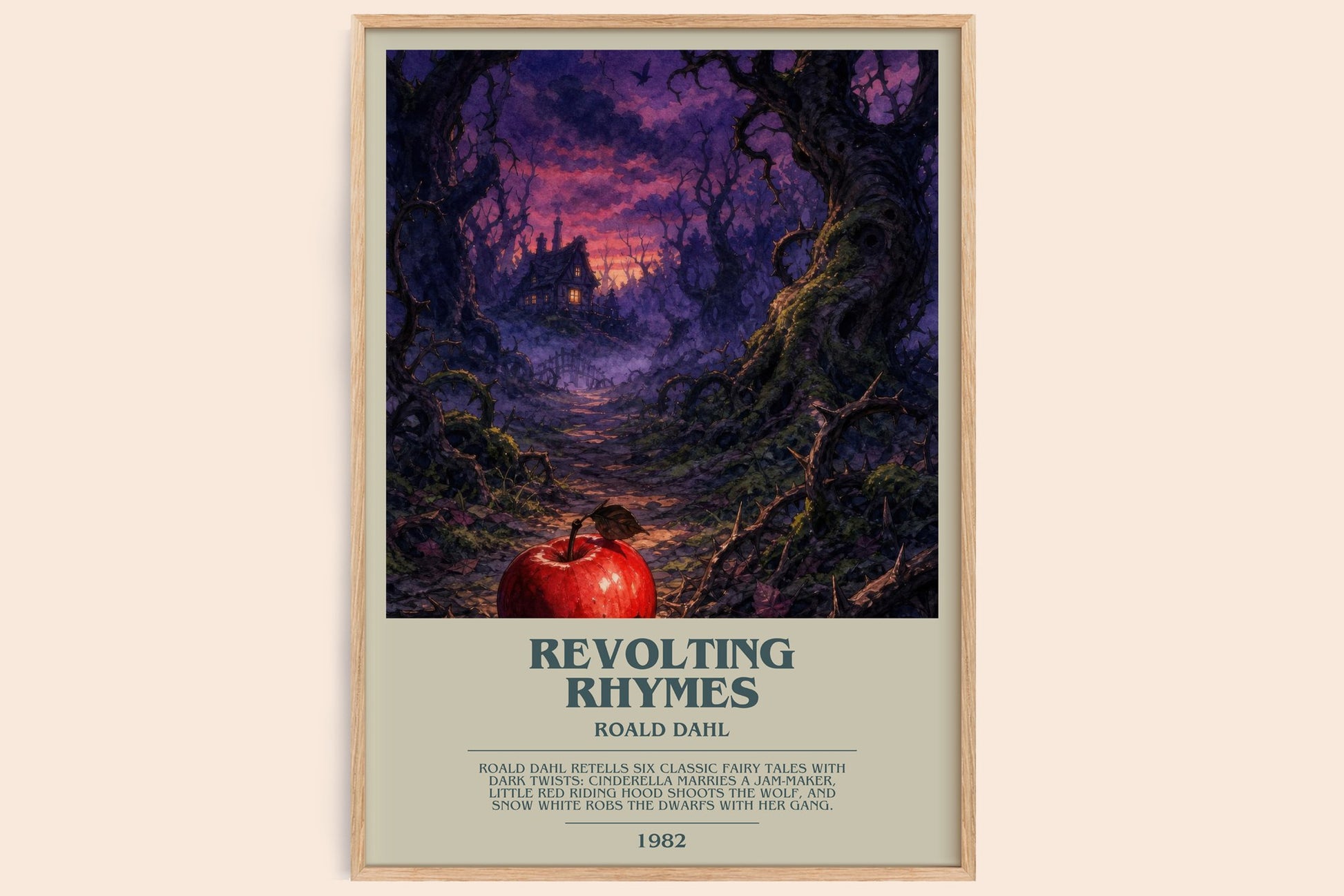 Revolting Rhymes bookish book poster by Roald Dahl – framed literary art print