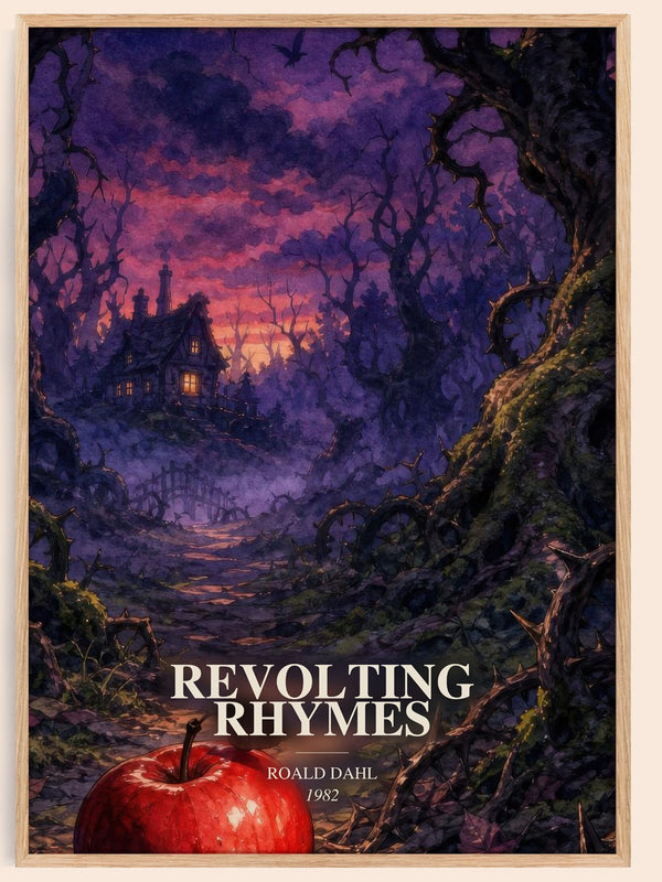 Revolting Rhymes watercolour book poster by Roald Dahl – framed literary art print