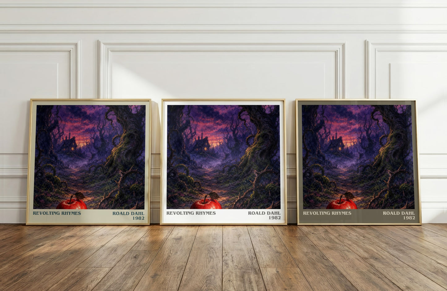 Revolting Rhymes literary art print colour and style options – Roald Dahl book art
