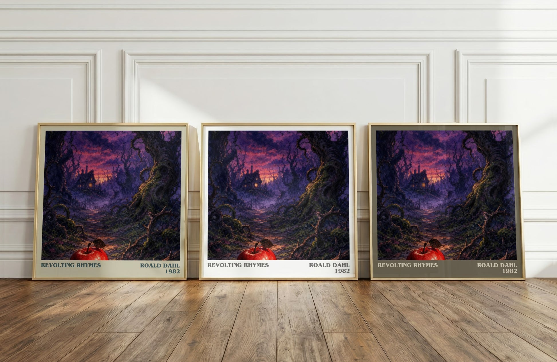Revolting Rhymes literary art print colour and style options – Roald Dahl book art