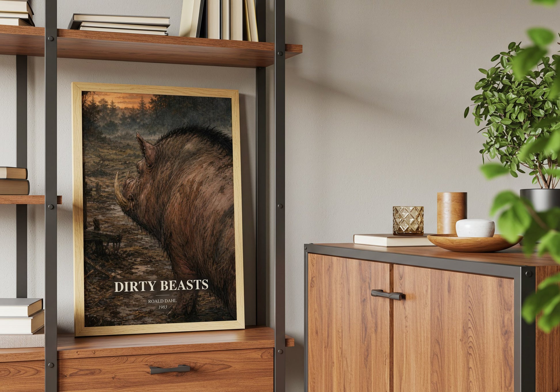 Dirty Beasts book watercolour illustration paper finish options – matte satin gloss