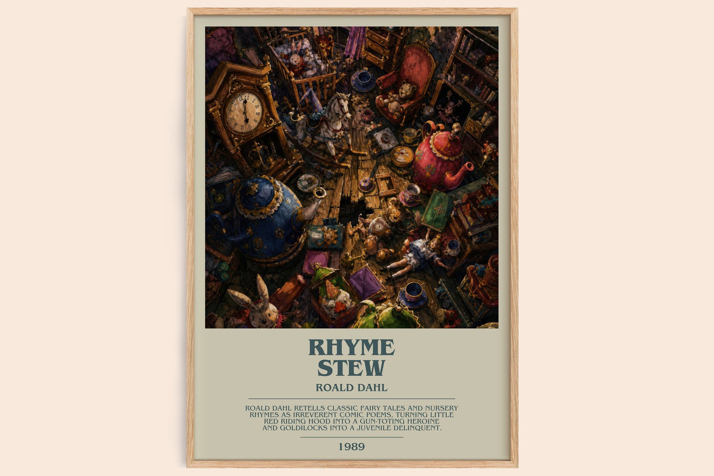 Rhyme Stew bookish book poster by Roald Dahl – framed literary art print