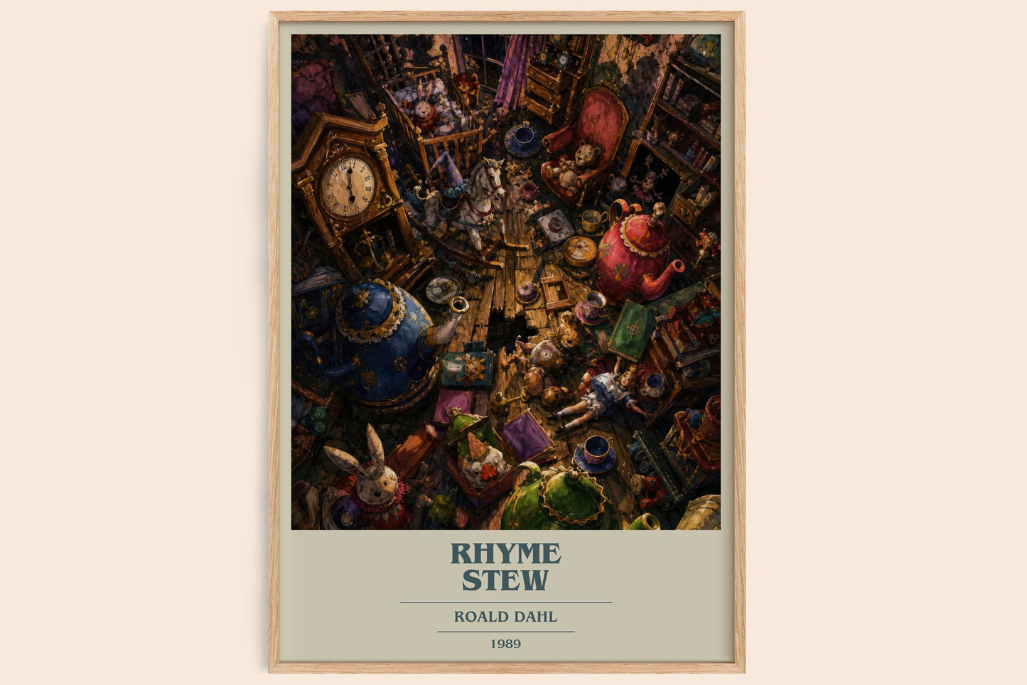 Rhyme Stew book cover book poster by Roald Dahl – framed literary art print