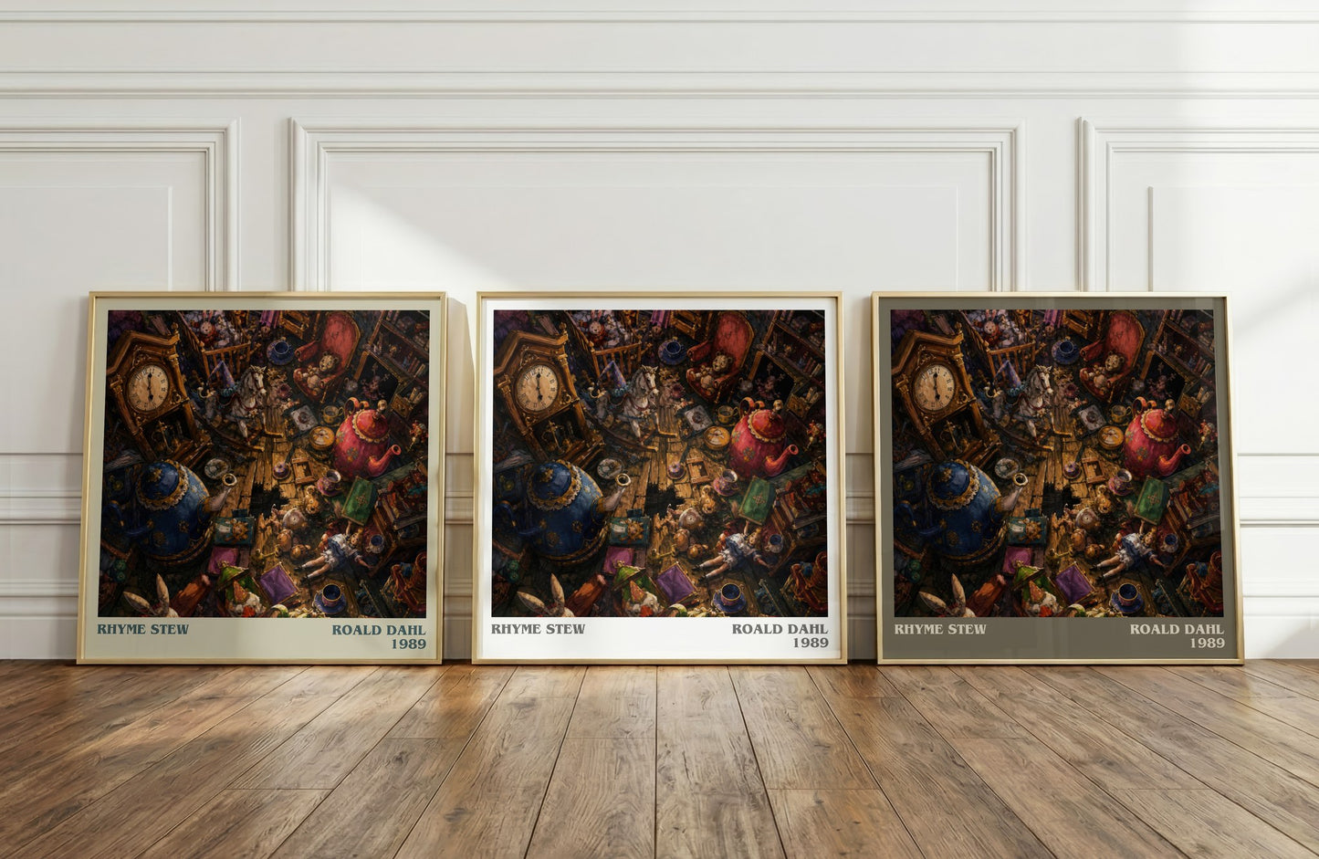 Rhyme Stew literary art print colour and style options – Roald Dahl book art