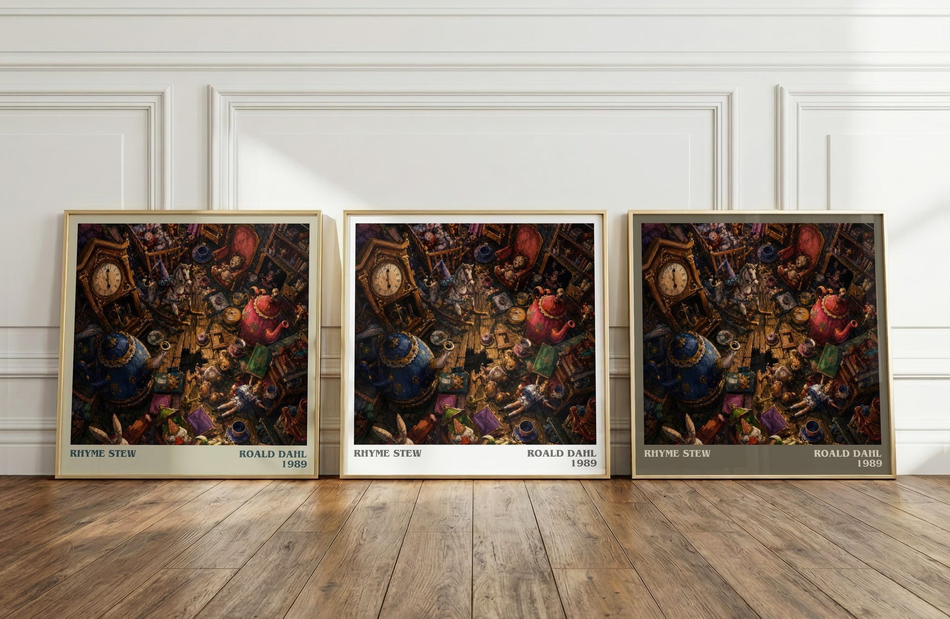 Rhyme Stew literary art print colour and style options – Roald Dahl book art