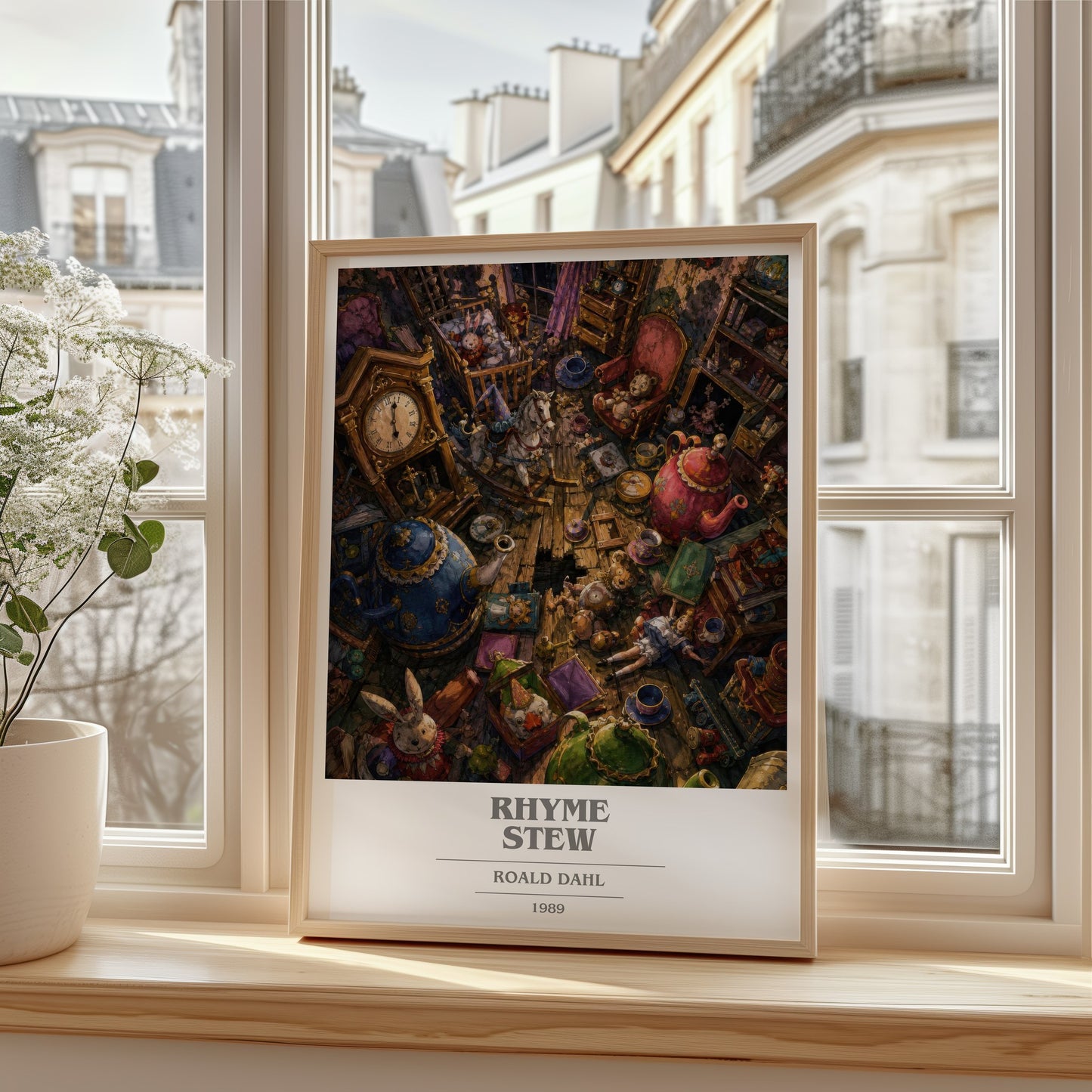 Rhyme Stew book cover poster colour and style options – Roald Dahl book art