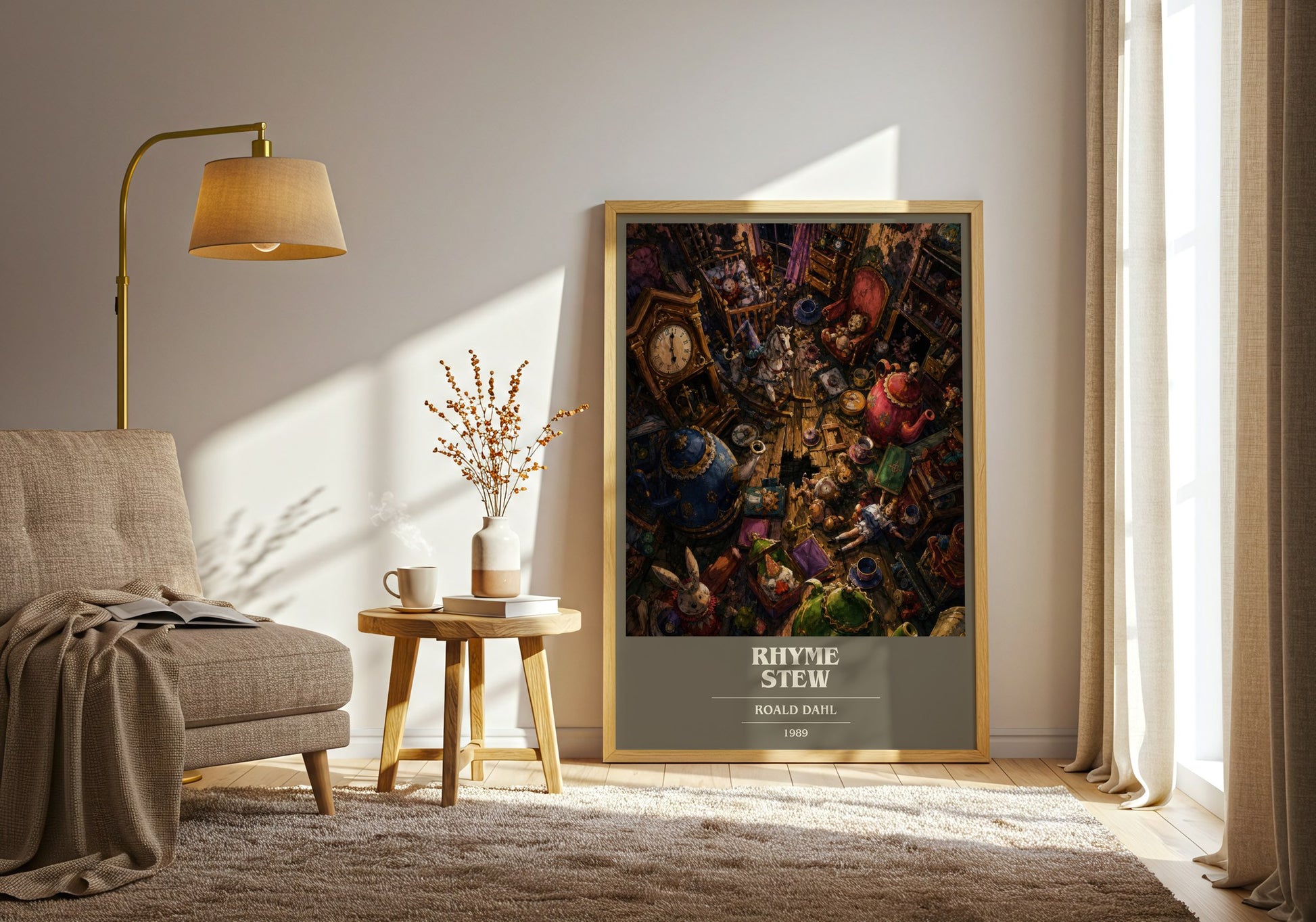 Rhyme Stew book cover print on bookshelf – Roald Dahl fan gift