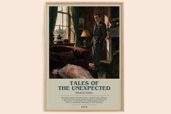 Tales Of The Unexpected bookish book poster by Roald Dahl – framed literary art print