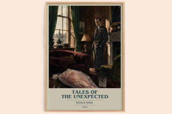 Tales Of The Unexpected book cover book poster by Roald Dahl – framed literary art print