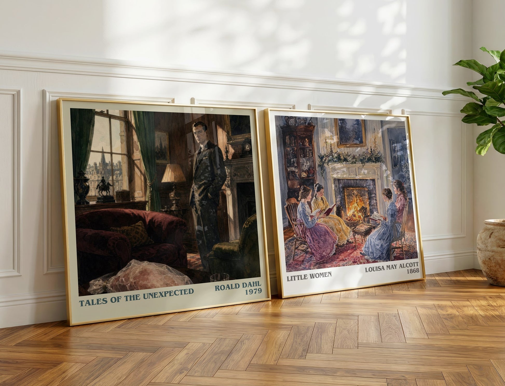 Tales Of The Unexpected literary print on bookshelf – Roald Dahl fan gift