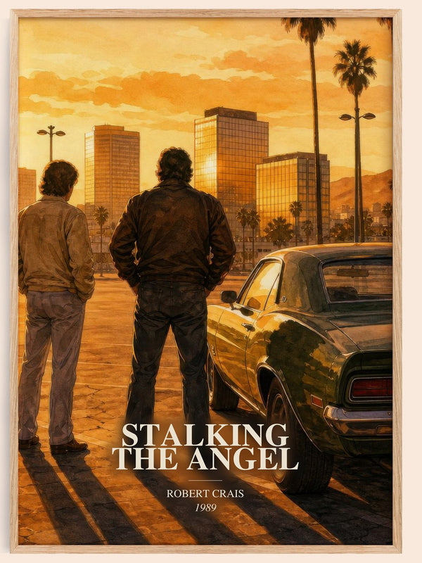 Stalking The Angel watercolour book poster by Robert Crais – framed literary art print
