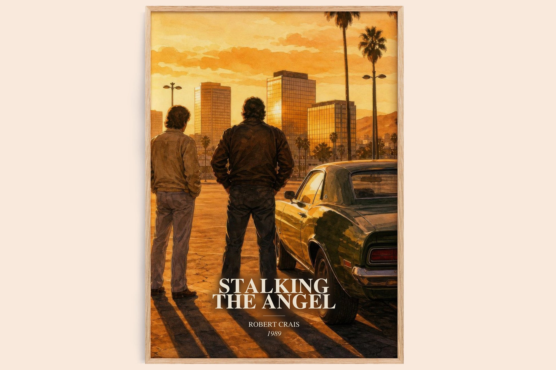 Stalking The Angel watercolour book poster by Robert Crais – framed literary art print