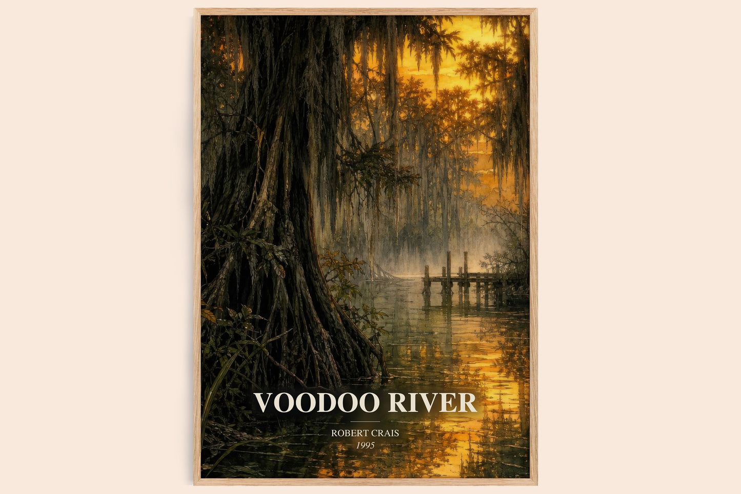 Voodoo River watercolour book poster by Robert Crais – framed literary art print